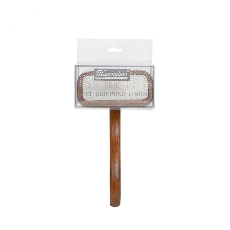 Pet Comb Solid Wood Set of solid wood pet grooming tools including combs, brushes, scissors, and nail clippers for cats and dogs